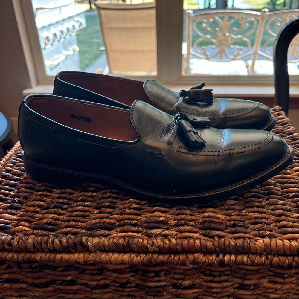 Allen Edmonds Grayson Tassel Men's Black Leather Loafers Dress Shoes 12 AAA